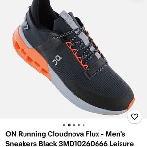 ON Running Cloudnova Flux - Men's Sneakers Black Leisure Shoes Size 8 or WMN 9.5